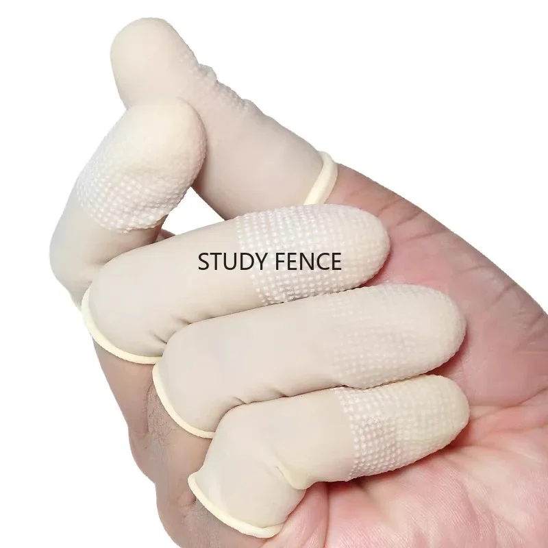 100PCS Latex Finger Cots Anti Slip Finger Cots for Counting Money Nail Art Anti Slip Thumb Protector Household Daily Necessities
