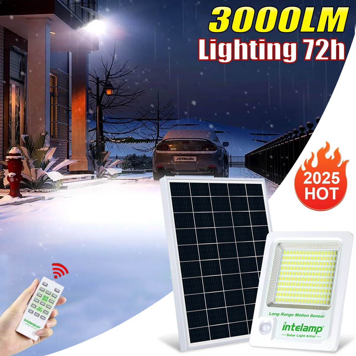 

3000LM Super Powerful LED Solar Light Outdoor IP65 Motion Sensor Super Bright Outdoor Solar Wall Lamp Garden Street Spotlight