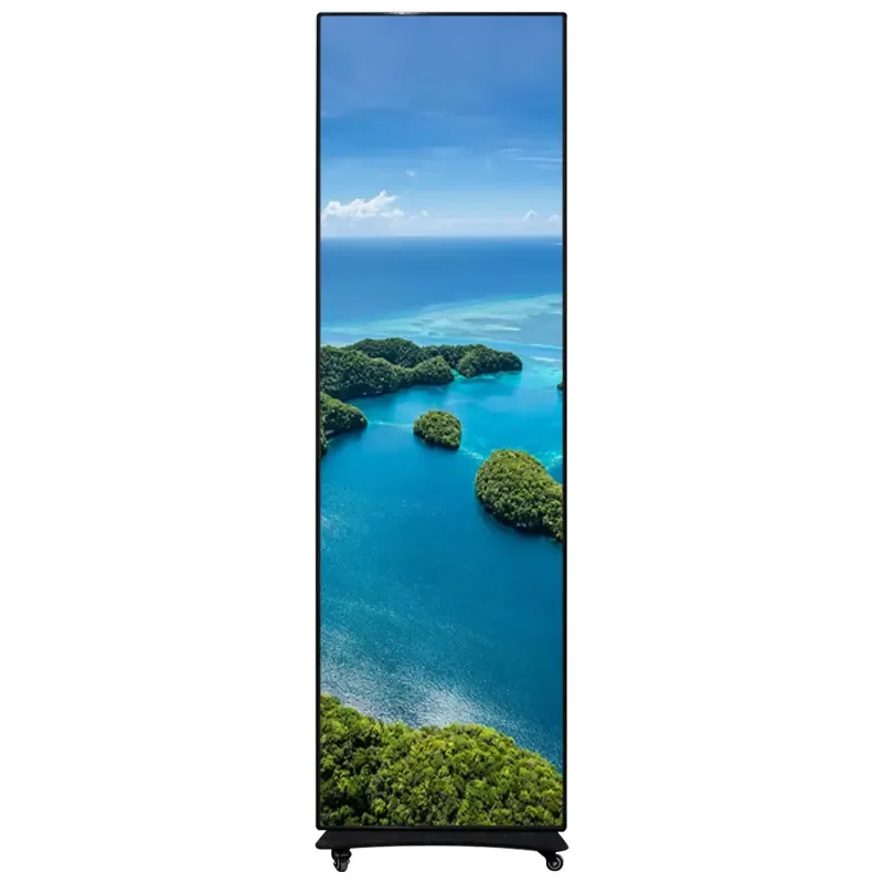 Movable Digital LED Poster P1.86 640*1920mm Indoor HD Electronic Advertising LED Screen Wifi Control Floor Standing LED Display
