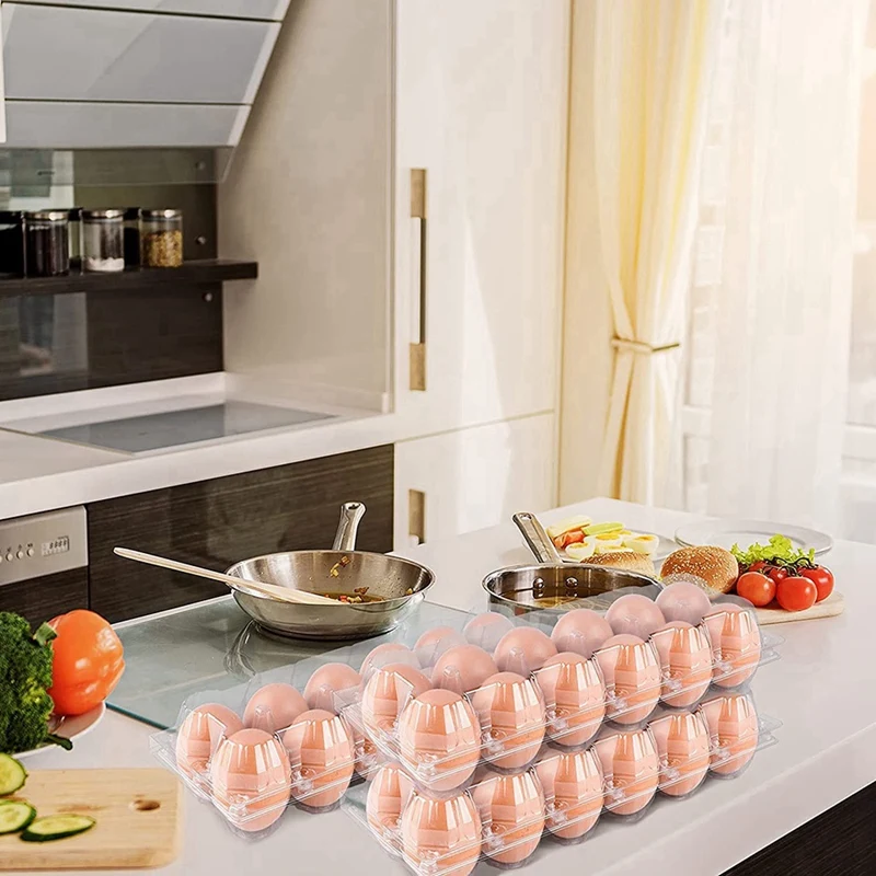 Лучшие предложения, 60 упаковок, пластиковые коробки для яиц, дешевые оптом, прозрачные пустые коробки для яиц одного дюжина для куриных яиц