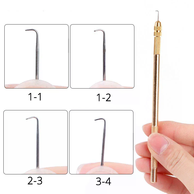 Ventilating Needle For Lace Wig Making Detachable Brass Handle Wig Making Repair Needles For Wig Making Hair Extention Tools