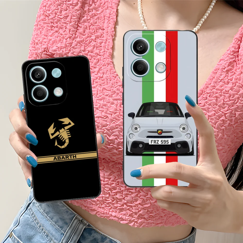 Mobile A-Abarths Phone Case for Xiaomi Redmi Note 13 12 11 10 9 8 7 6 S A Pro Lite Plus 5G Black Smartphone Cover Cellphones