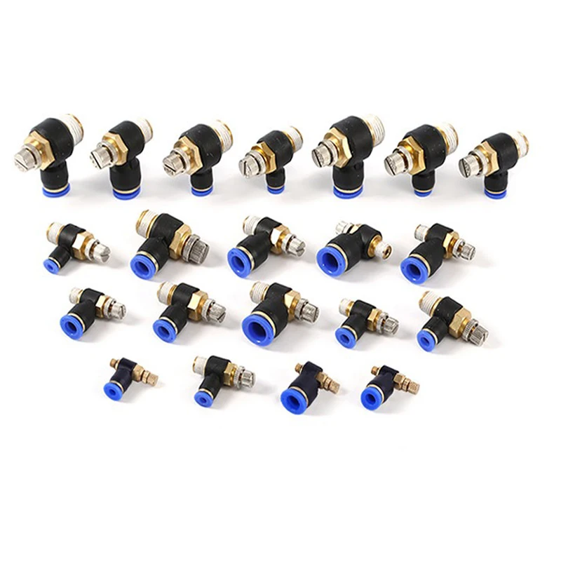 100Pcs Quick Connector Pressure Regulator Throttle Valve SL4-M5/SL6-M5/SL4-02/6-02 Compressor Accessories Air Pneumatic Fitting