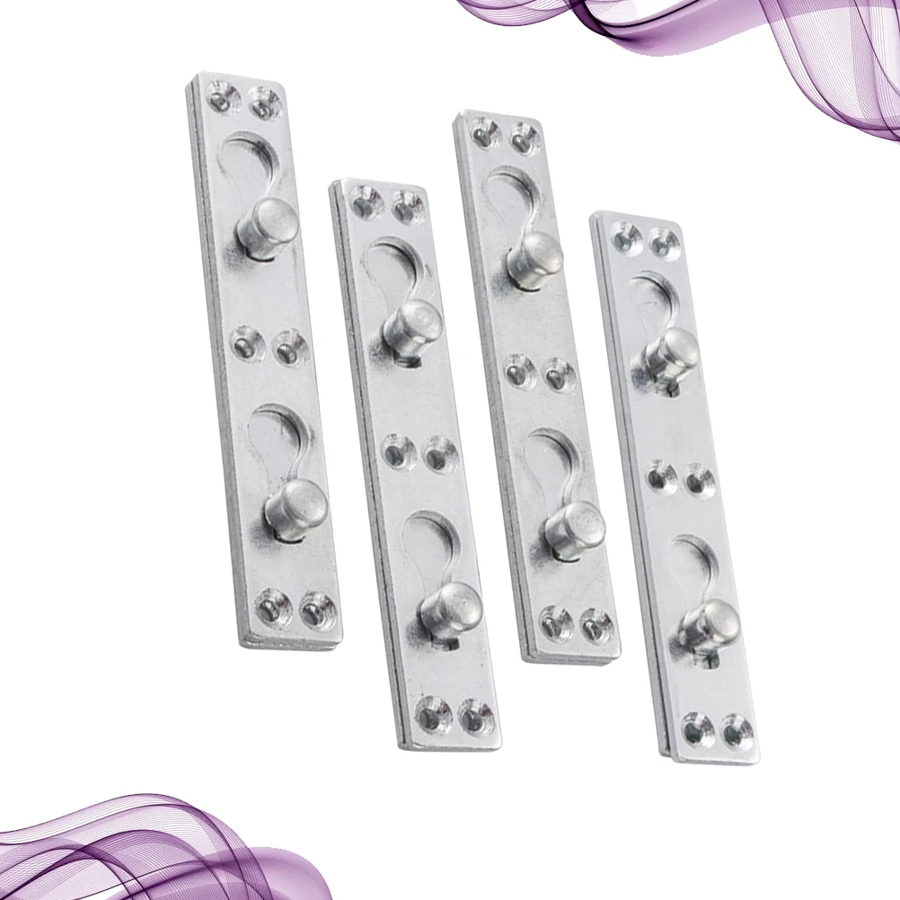 

4pcs Bed Hinge Silver Thicken Connecting Square Corner Gemel for Bed Frame Rail Headboard Footboard Repair Assemble Furniture