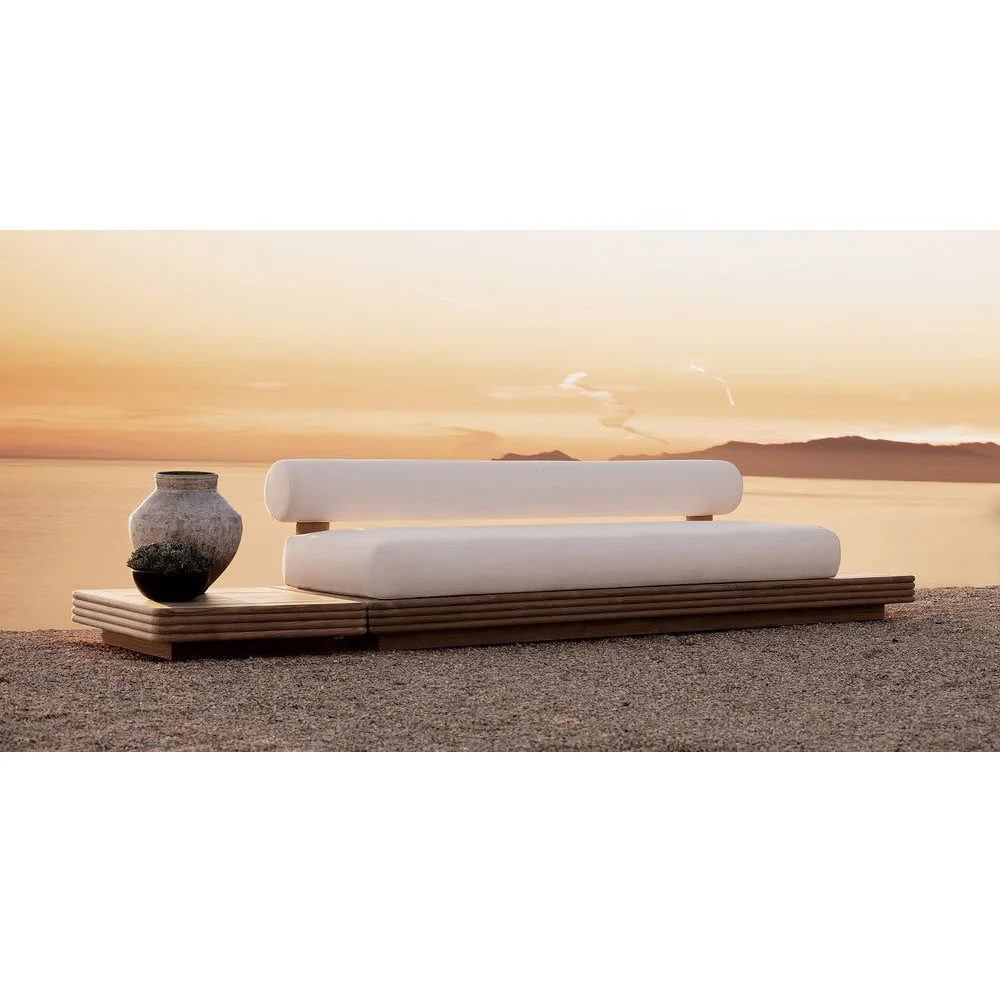 

All-weather Modern Hotel Patio Relaxing Teak Armless Furniture Outdoor Garden Solid Wood Sofa Set