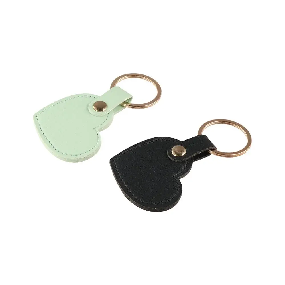 Charm Car Key Holder Heart Shape Keychain Fashion Simple Leather Heart Keyring Pink PU Colorful Pendant Kids