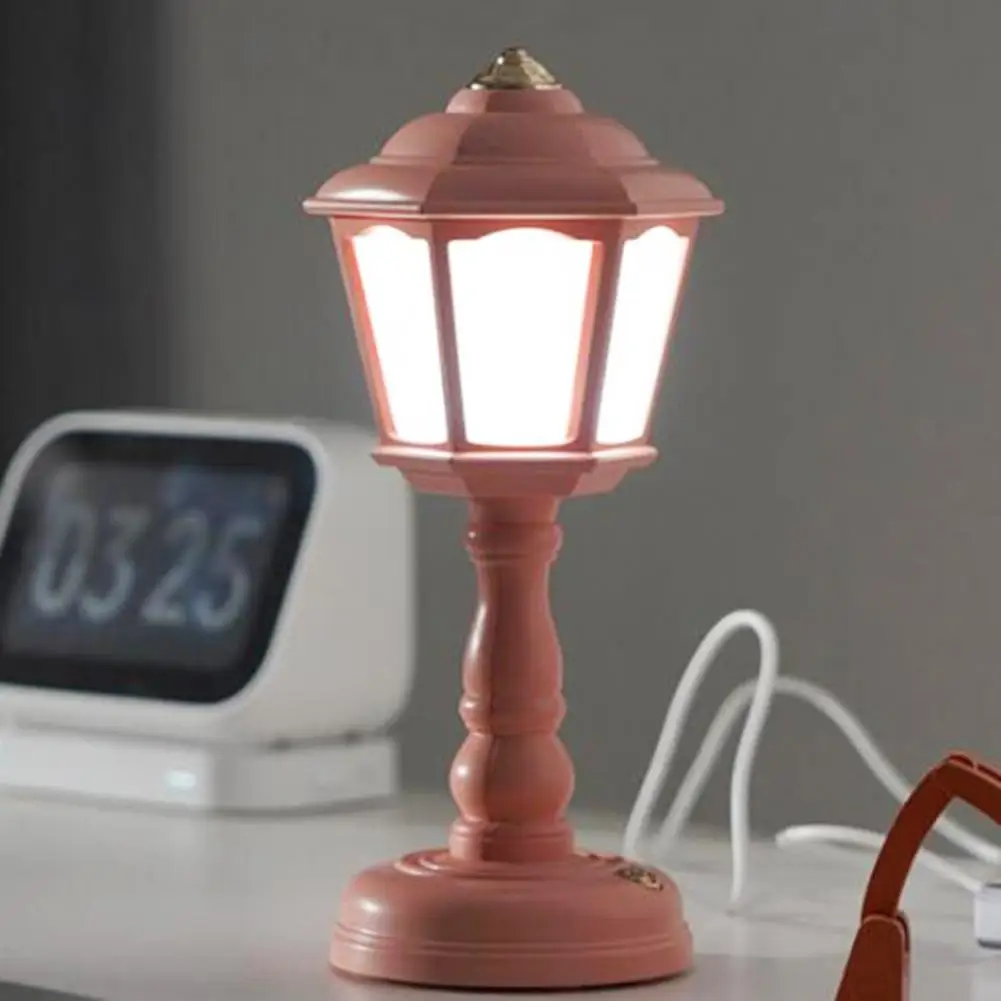 Desk Lamp Retro Style Non-Slip Base Stepless Dimmable Eye Protection Color Temperature Adjustable Flicker Free USB Charging Tabl