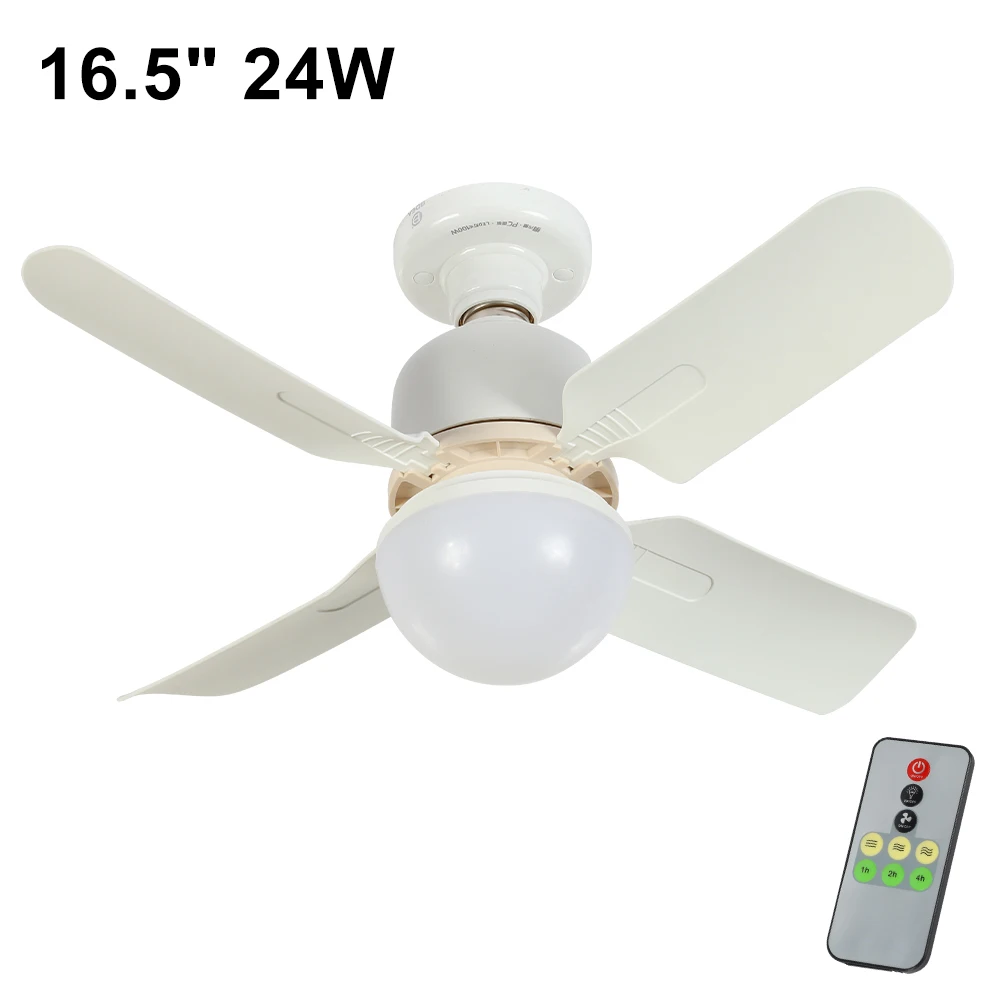 

24W Fan Light With Smart Remote Control Ceiling Light Fan Led Bulb E27 Fan Lamp For Bedroom Living Room fan with light