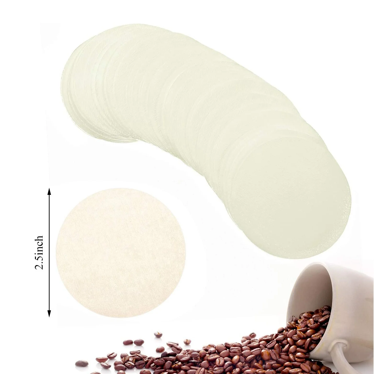 Filtros De Papel De Substituição, Cafeteira Redonda, Descartável Para Café e Espresso Makers, 500 Pcs