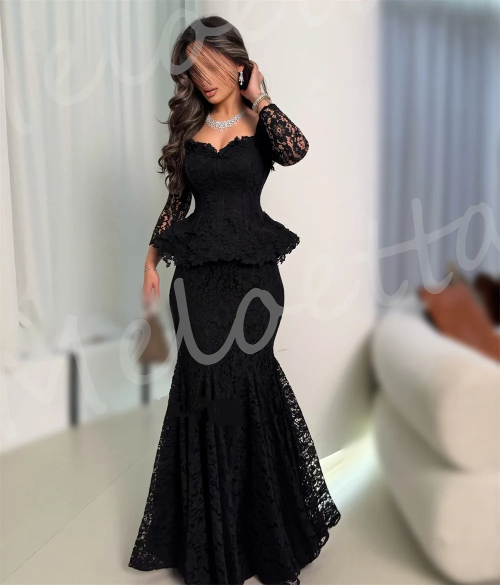 Customized Formal Evening Dress Lace Square Neck Mermaid Long Dresses Bespoke Occasion High Quality Wedding Party Gown image 2