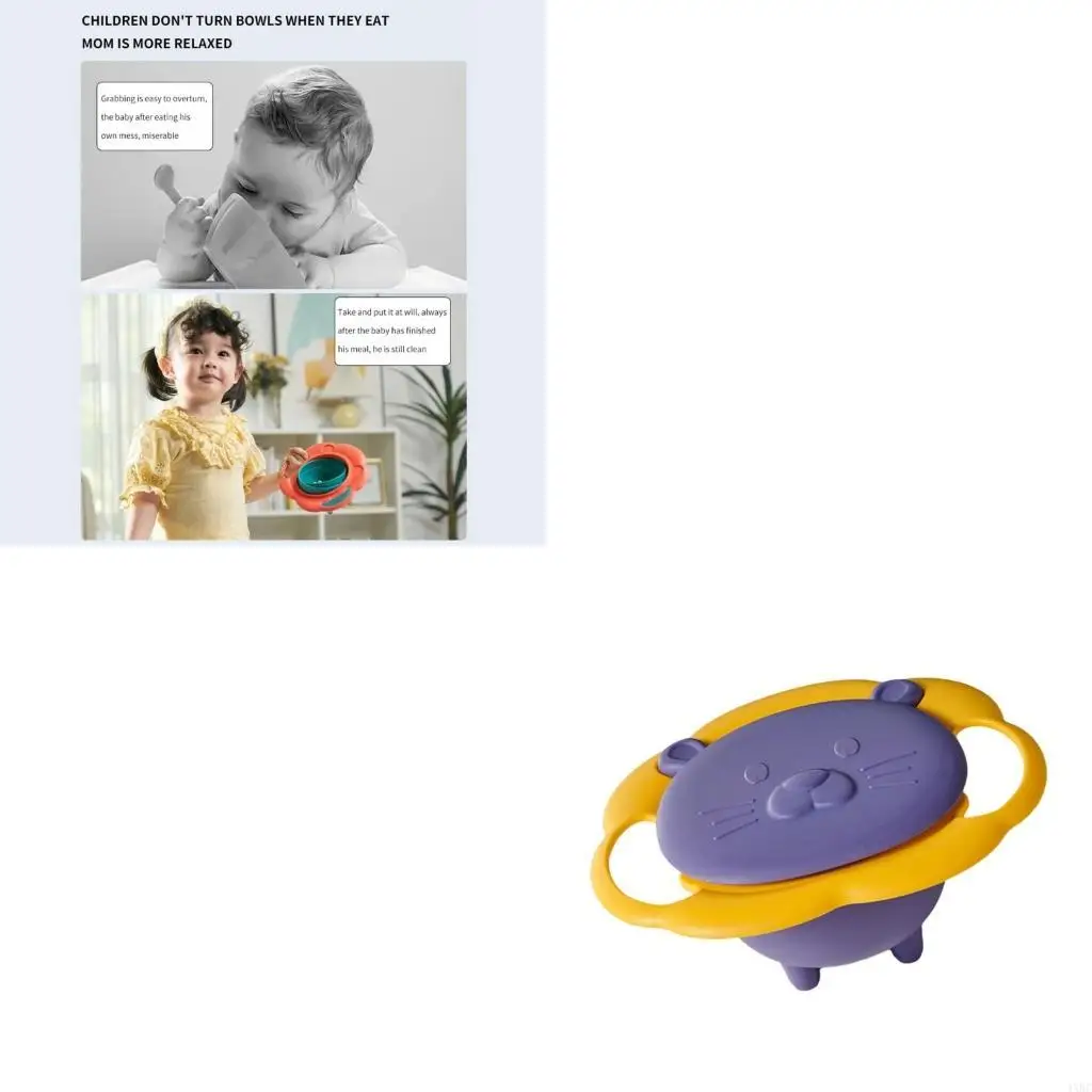 

Innovative Anti Spill Bowl for Kids Freely Adjustable Secure Anti Tip Kids Bowl Promotes Comfortable Dining Experiences 4XBC