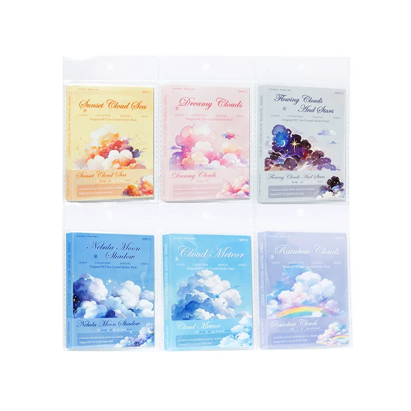 24sets/1lot Kawaii Scrapbook Sticker   Cloud Collection Scrapbooking Supplies Planner Decorative Stationery Sticker