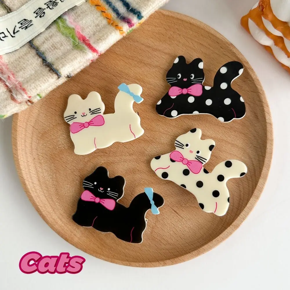 Desenhos animados Cat Hair Clip para senhoras e meninas, Acrílico Bang Clip, Ponytail Holder, Doce estilo coreano, Acrílico Headwear