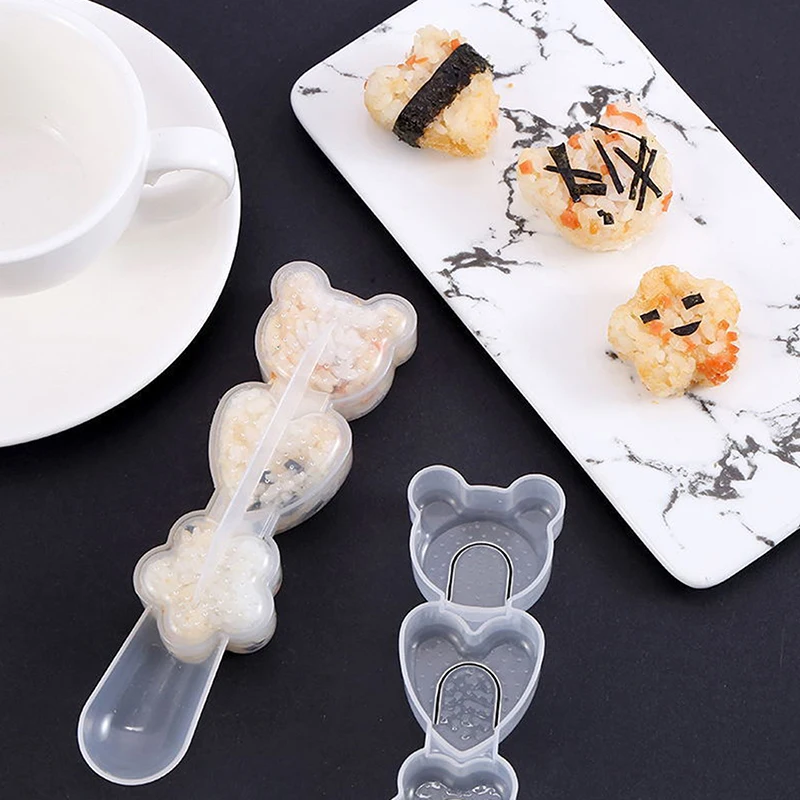 Rice Ball Sushi Mold Set Sushi Tools Children Bento Seaweed Triangle Rice Ball Mold Baking Mould Supplies