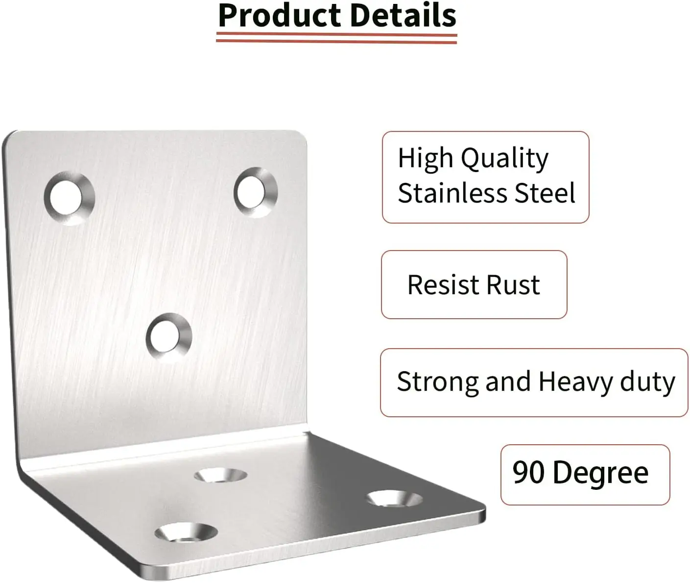 8Pcs Corner Brackets Corner Braces L Type Thick Stainless Steel Corner Code 90 Degree Shelf Bracket Furniture Link Code Daily