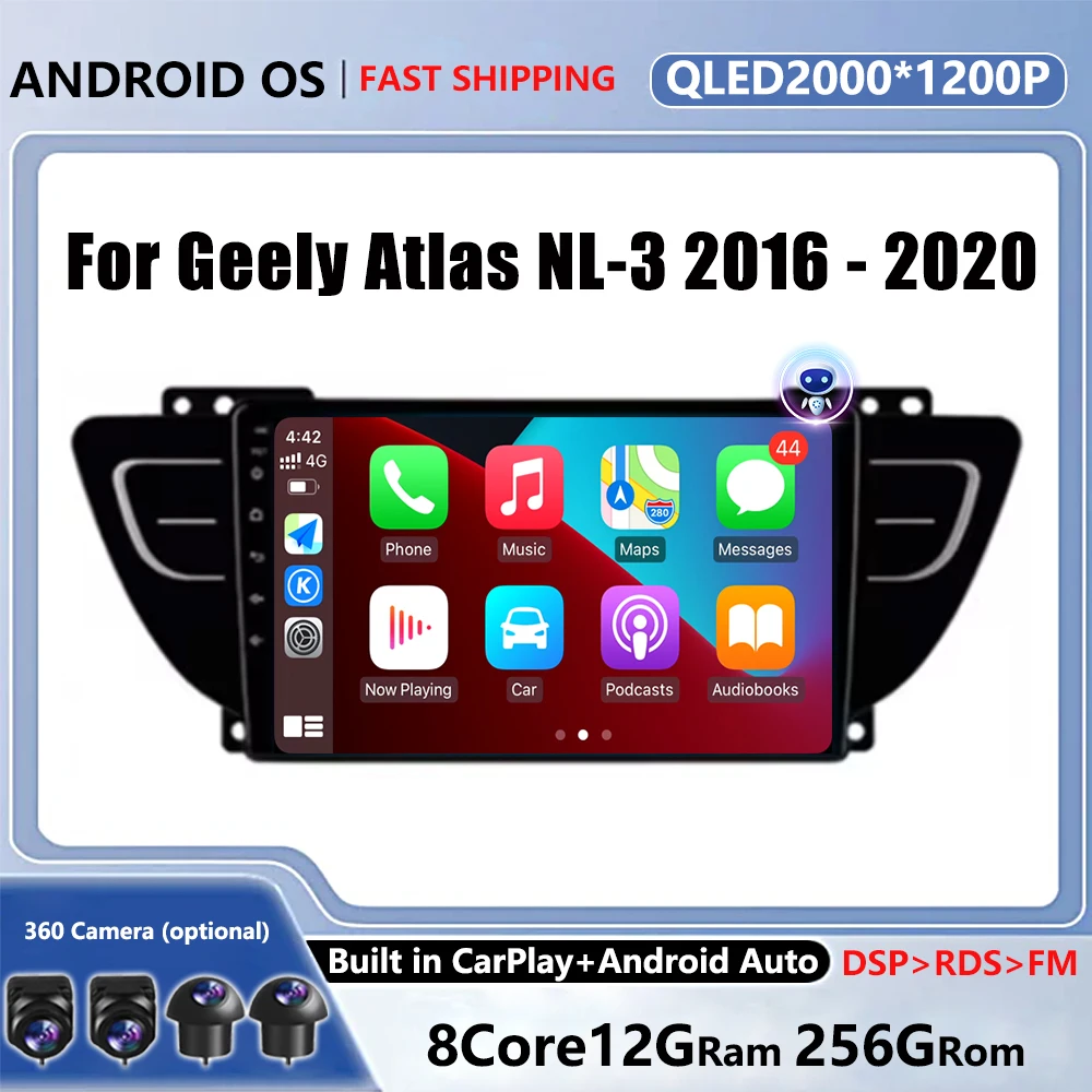 

Android OS For Geely Atlas NL-3 2016 - 2020 Car Multimedia Player Head Unit Stereo GPS Navigation BT WIFI car accessories tools