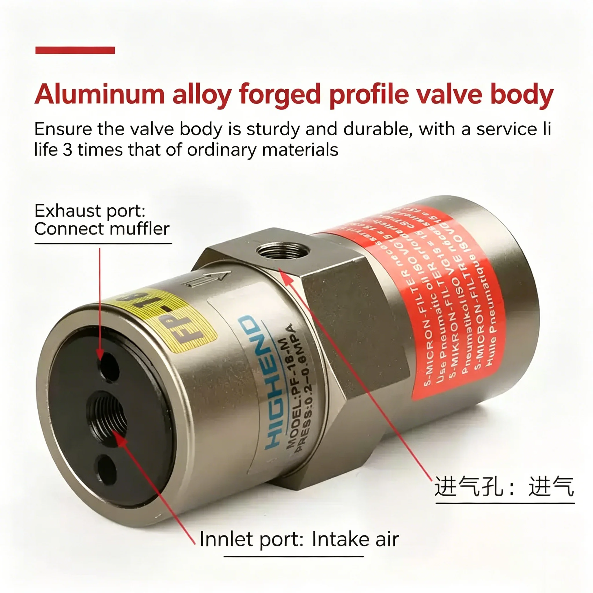 Pneumatic Vibrator FP-12/18/25/32/35/40/50/60-M Piston Reciprocating Air Hammer Cutting Artifact