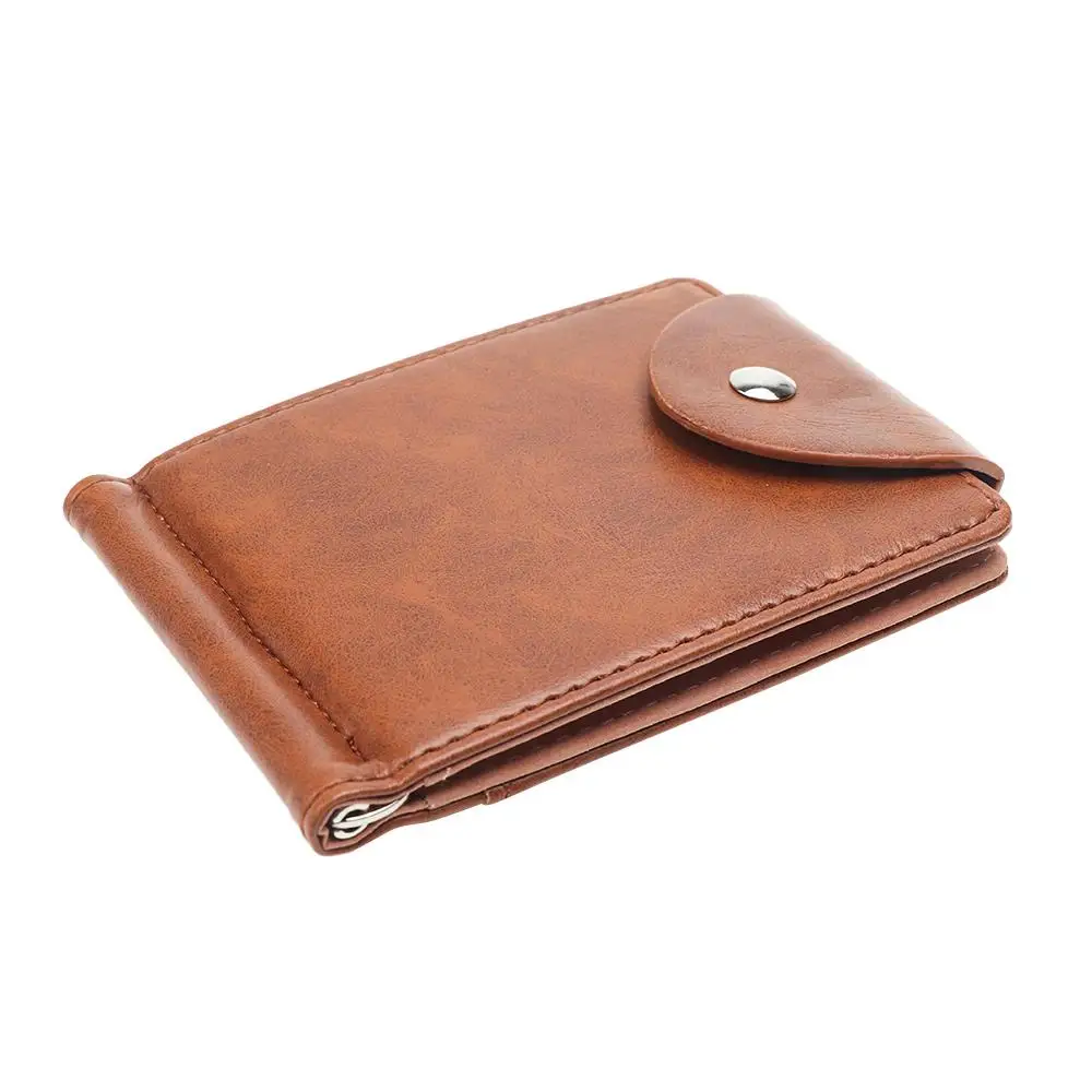 Portable PU Leather Short Wallet ID Credit Wallet Card Bag Money Clips Money Bag