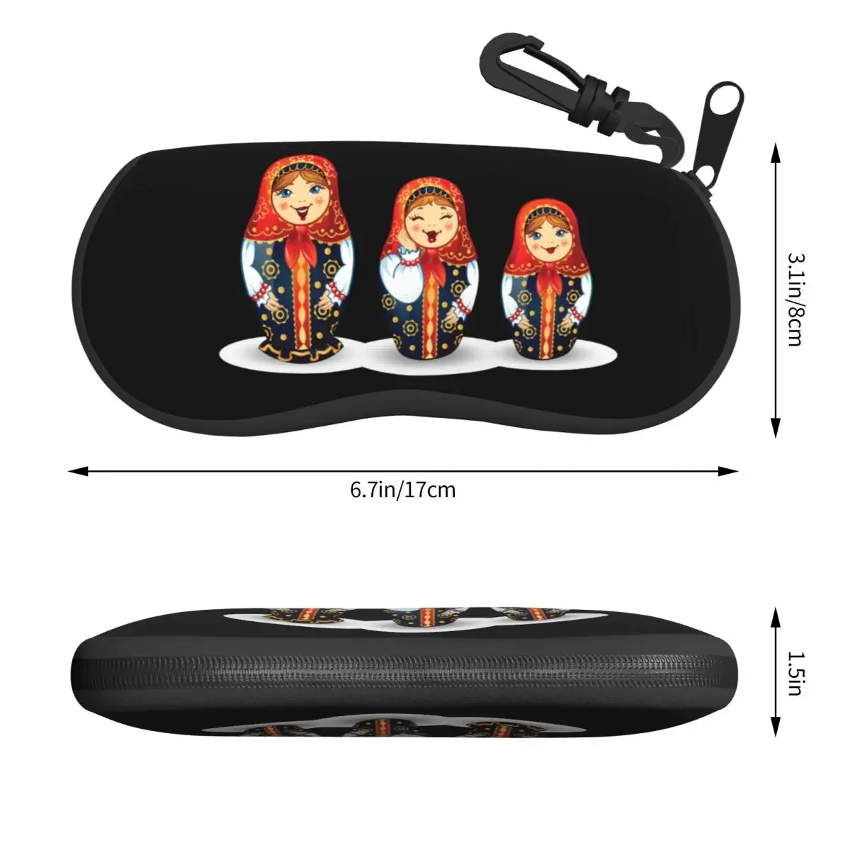 Custom Russian Traditional Art Matryoshka Doll Shell Glasses Case  Travel Nesting Doll Eyeglasses Case Sunglasses Protector Box