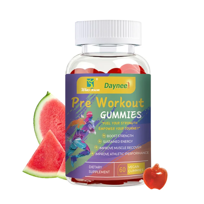 

1 bottle of watermelon flavored Pre workout Gummies improves body metabolism, concentration, and relieves fatigue