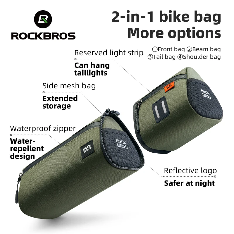 ROCKBROS Multifunctional Bike Bag Windproof Detachable Bag Large Capacity Pannier As Front Bag Tail Bag Cycling Accessories