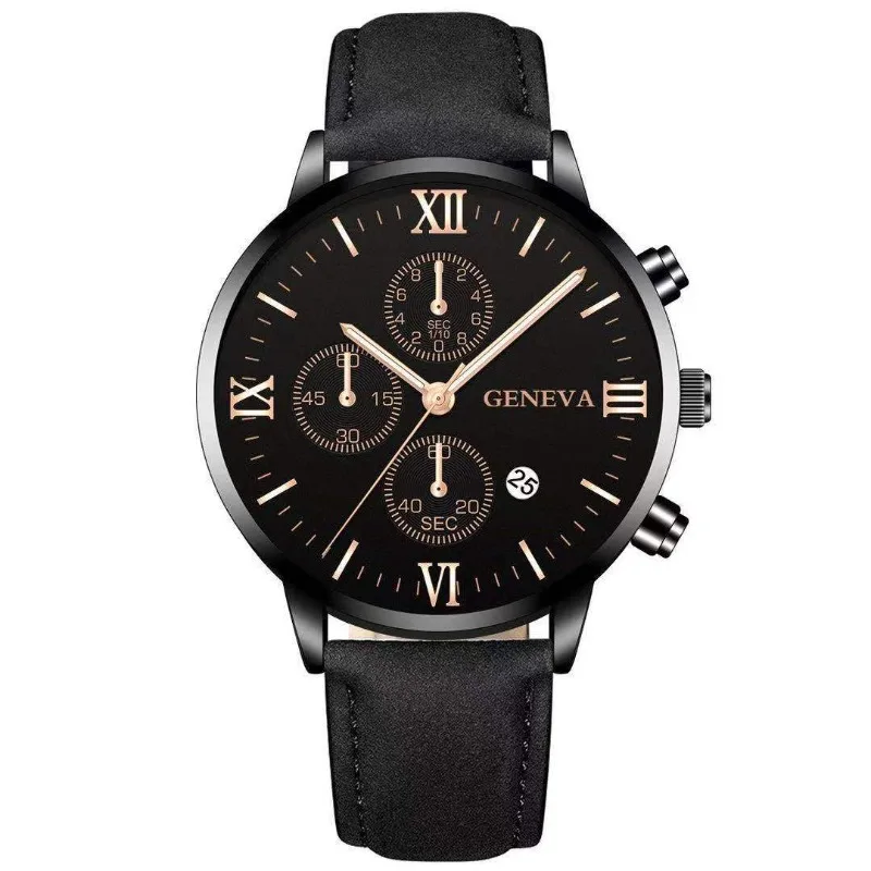 

Fashion Geneva Men Date Alloy Case Synthetic Leather Analog Quartz Sport Watch Male Clock Top Brand Luxury Relogio Masculino