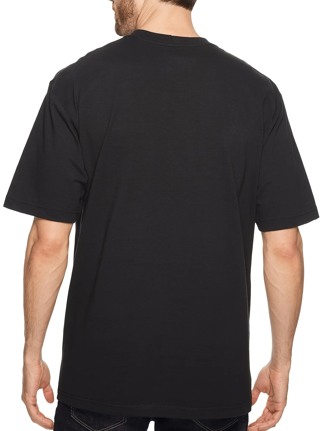 Summer-Spring men's fashion T-shirt with a comfortable fit, casual crew neck short sleeves, printed with the words