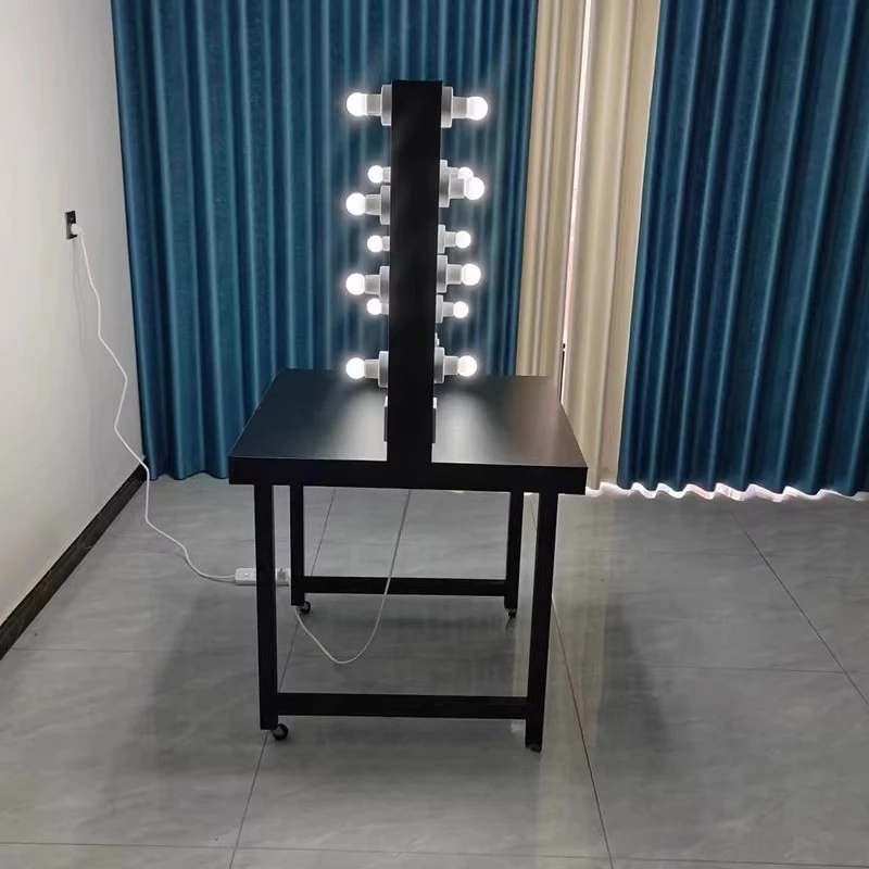 

Photography studio wedding training school special makeup mirror table double-sided with lamp studio movable