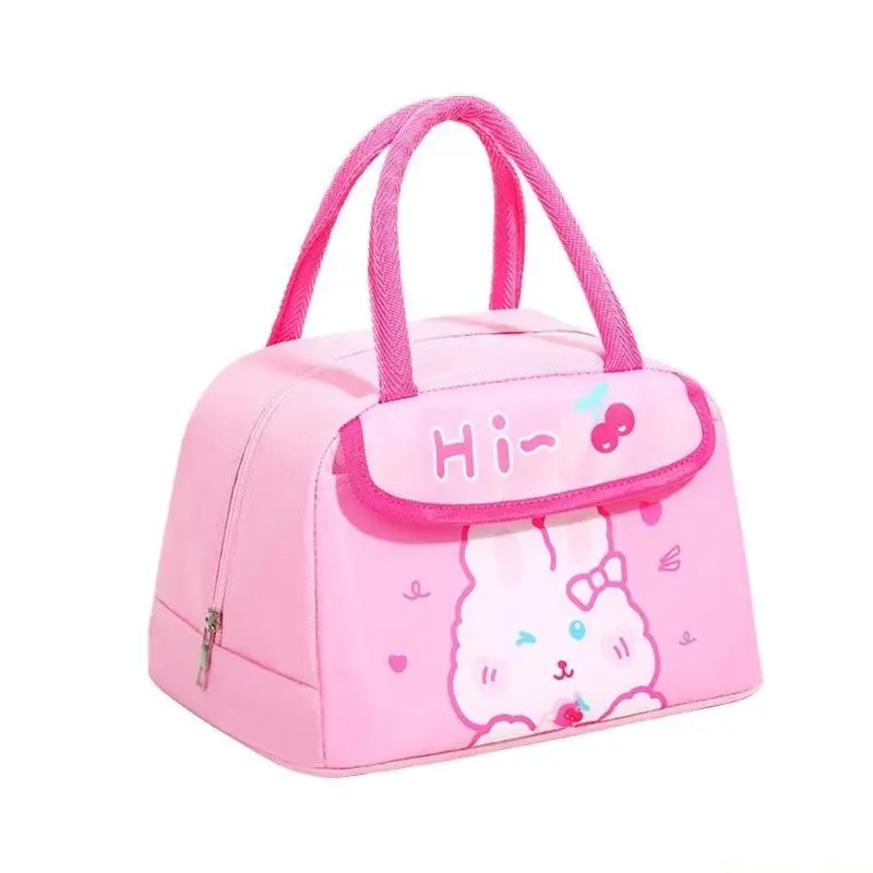 31BE Multiple Compartment Insulated Lunch Bag Durability Oxfords Fabric Meal Bag for Students Worker Travel Essential