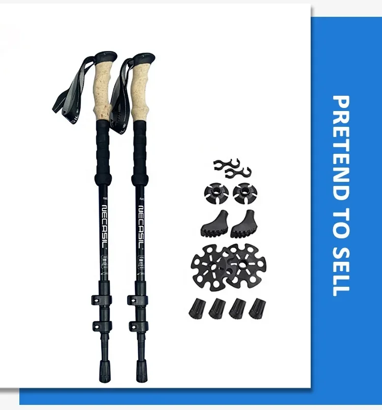 

carbon fiber trekking pole Anti- Shock Ultra light Collapsible Nordic Telescopic Walking Hiking Trekking Stick Poles