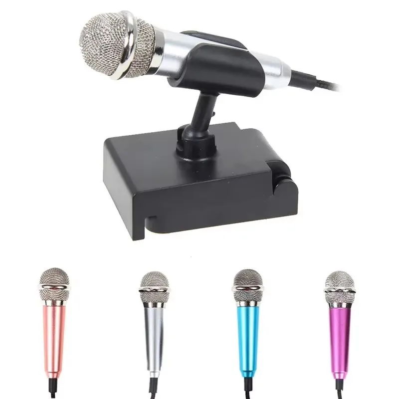 1-3pcs Portable 3.5mm Stereo Studio Mic KTV Karaoke Mini Microphone For Smart Phone Laptop PC Desktop Handheld Audio Microphone