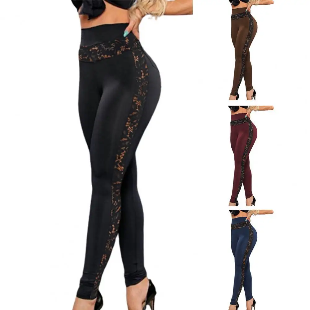 Plus Size alla moda Full Length Leggings Yoga leggero pantaloni da donna in pizzo per lo Sport