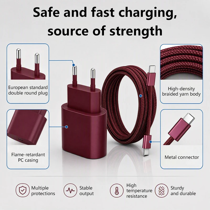 PD 20W Schnellladegerät-Set USB-C Wandladegerät Kabel Schnellladeadapter für iPhone 15 16 17 18 Serie iPad Pro iPad Air – Detail 10