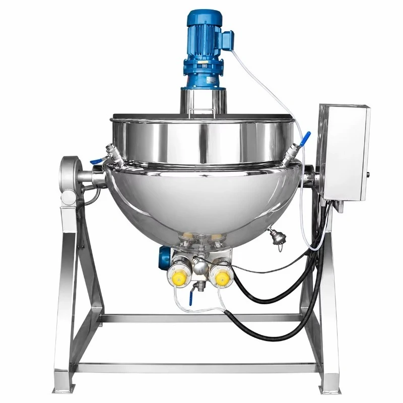 Stainless Steel Gas Heating Tilting Kettle with Mixer Industrial Cooking Pot
