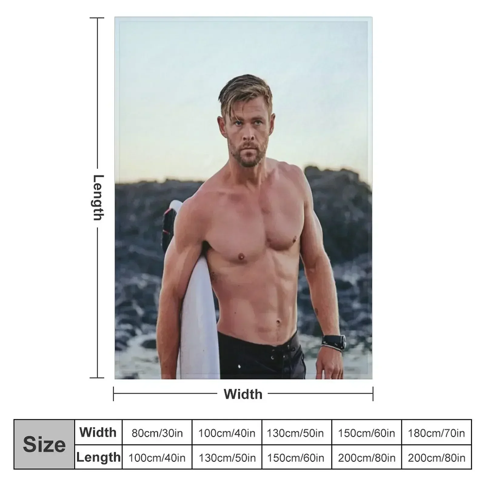 Chris Hemsworth Throw Blanket Hairy warm for winter Bed covers Luxury Polar Stuffeds Blankets