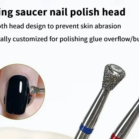 1 Uds. Fresa de diamante, brocas para uñas calvas, accesorio de manicura, broca para uñas, herramientas para quitar cutículas