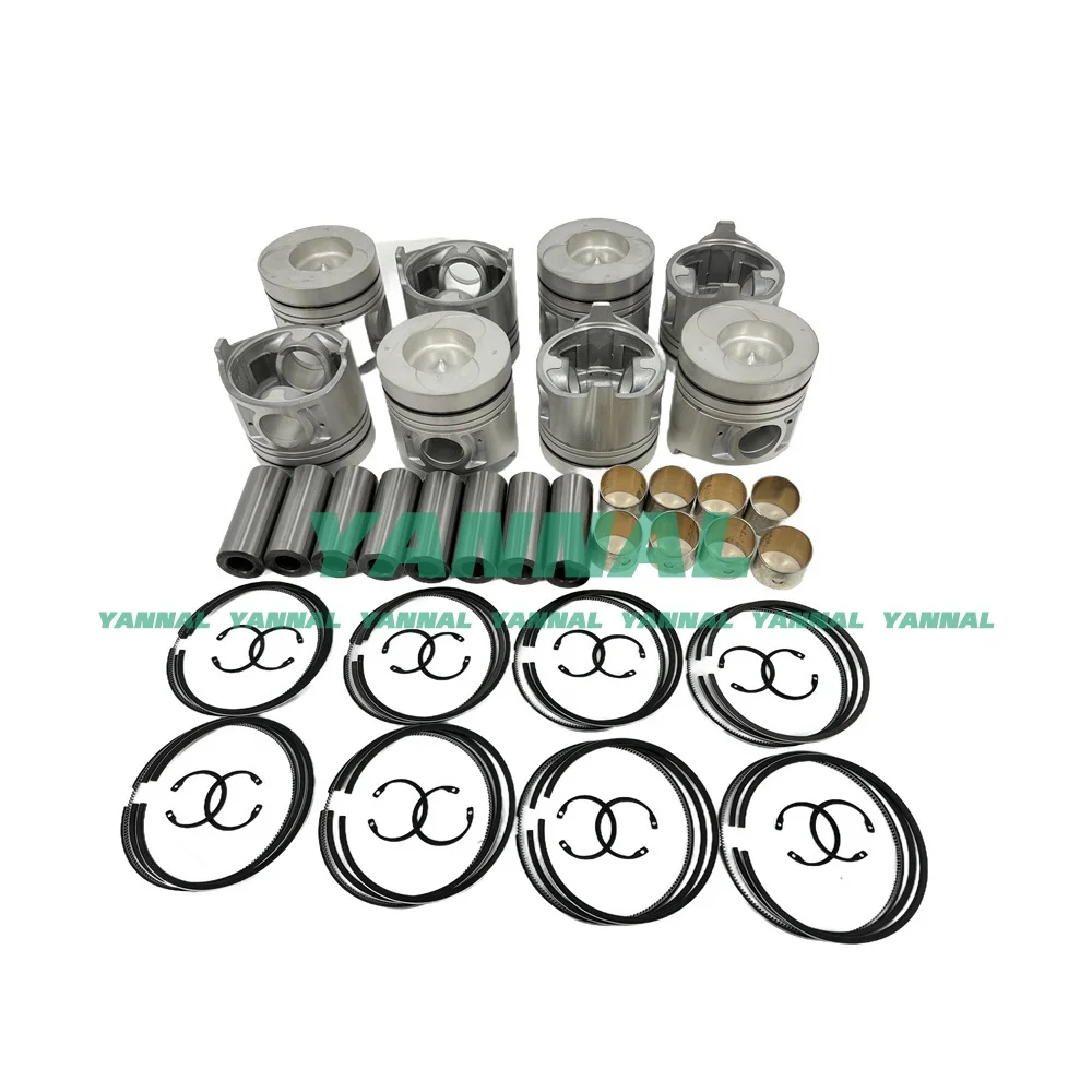 8PCS Piston With Rings For Nissan RF8 Engine Parts