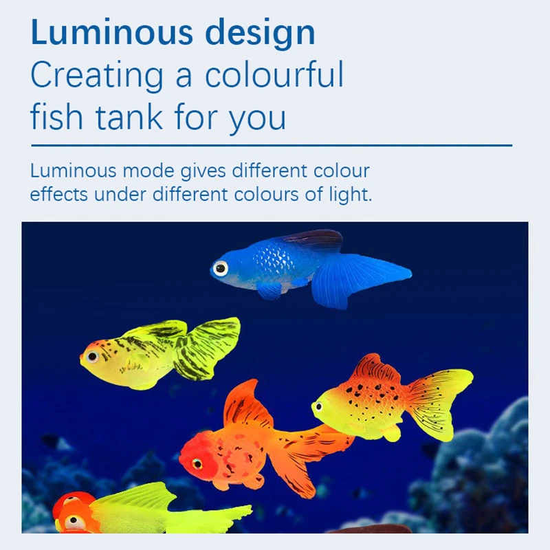 New Luminous Simulation Large Goldfish Marine Jellyfish Vases Aquarium Tank Decorations  Horticulture Silicone Simulation Fish