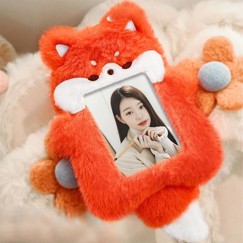 Kawaii Kpop Photocards Holder Plush Idol Photo Card Binder Keychain Creative ID Card Cover Photocards Collect Book포카 바인더