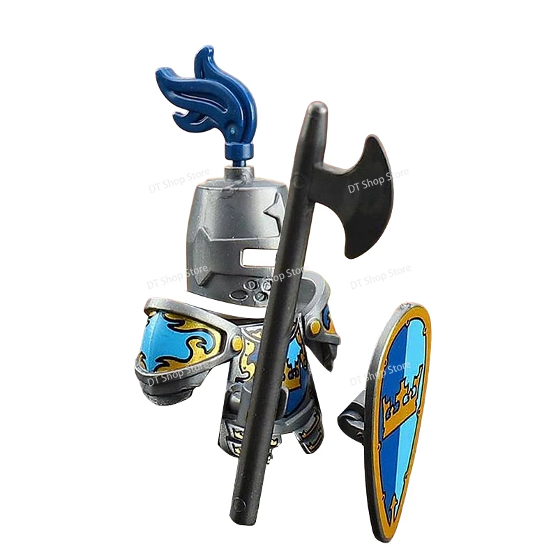 Château ancien médiéval Dragon vert corbeau chevaliers armure assembler scène bloc de construction figurines briques pour enfants bricolage jouets cadeaux