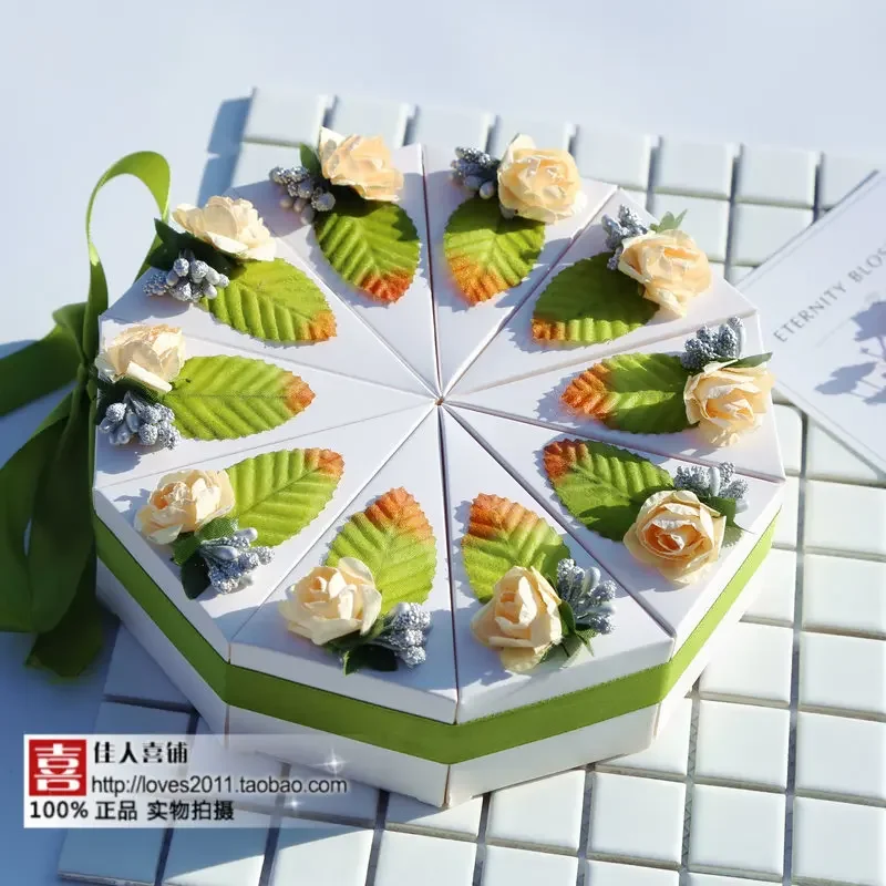 20 قطعة نمط جديد المثلث الأوروبي صندوق حلوى الزفاف الإبداعية شخصية حلوى الزفاف هدية صندوق كبير كعكة عيد ميلاد مربع #2