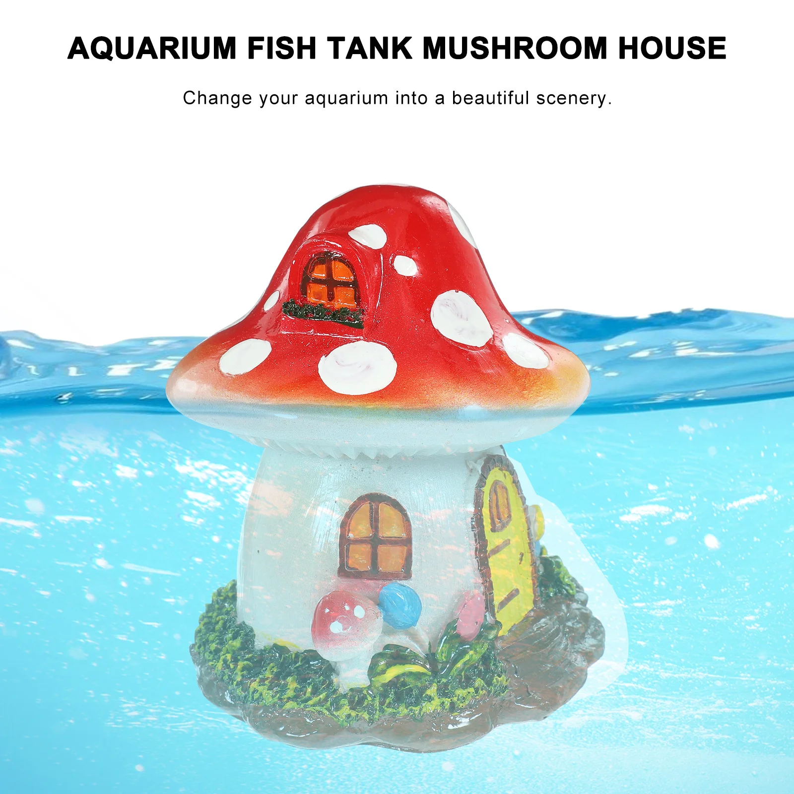 

Mushroom House Aquarium Scene Resin Craft Cartoon Simulation Fish Tank Decoration Landscape Fish Tank Ornament Decoration