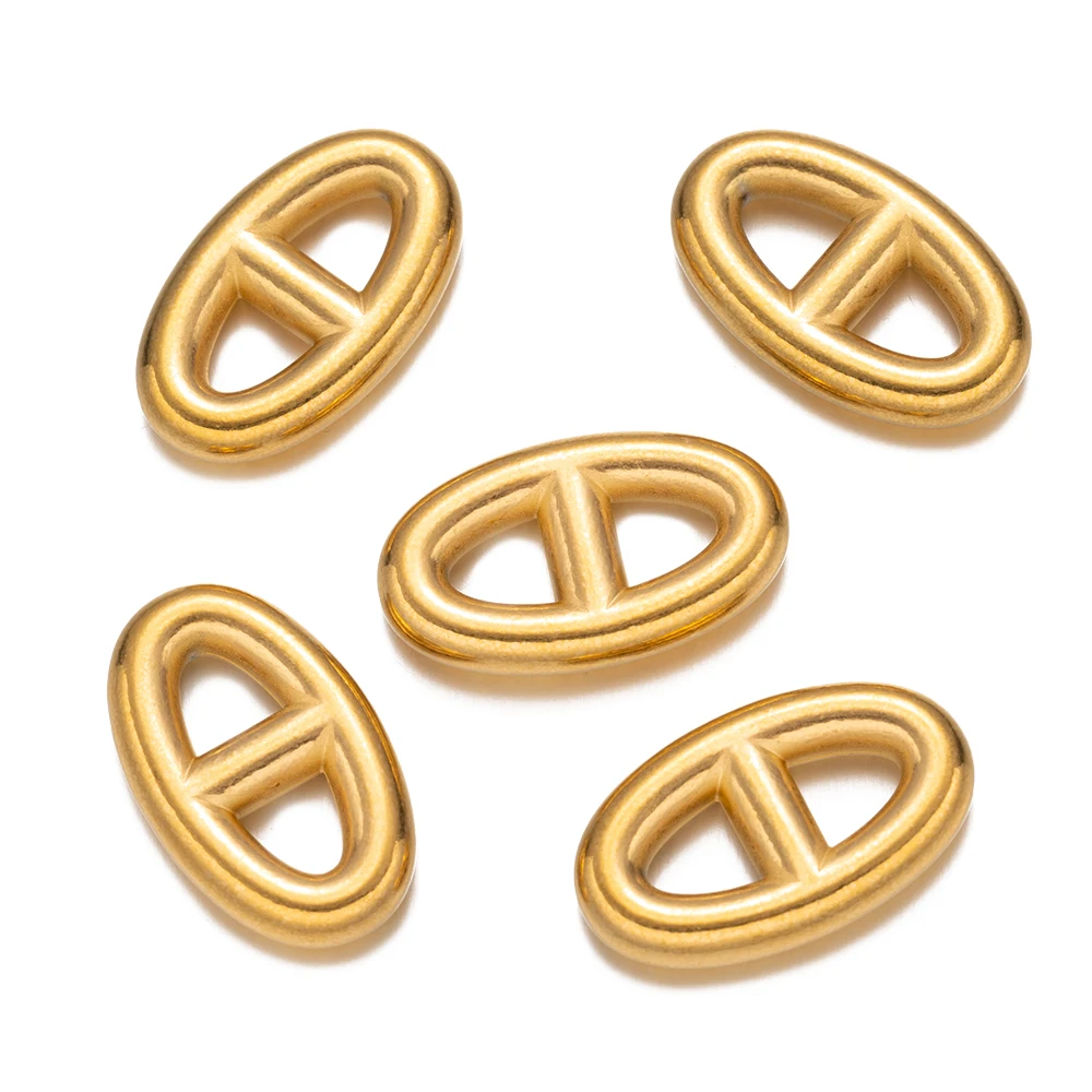 5pcs/Lot Stainless Steel Pig Nose Ring Connectors Loop For DIY Necklace Bracelet Jewelry Making Supplies Findings Accessories