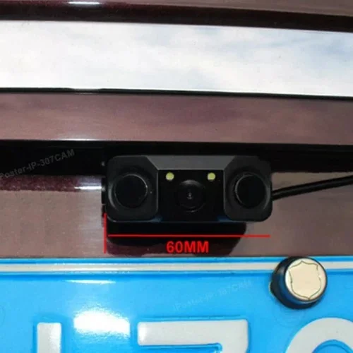 3-in-1 Car Rear View Backup Camera with Reversing Sensor, Parking Alarm & Night Vision -Parktronic System for SUVs, Trucks, RVs