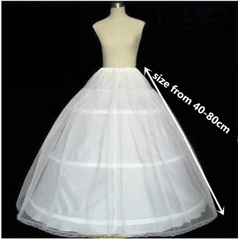 

White Toddler Petticoat for Kids Crinoline Underskirt Flower Girl Tulle Dance Dress Puffy Skirt Jupon 3 Hoop