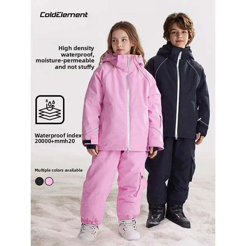 

Coldelement Boys & Girls Big Kids Ski Suit - Fleece Insulated, Waterproof, Reflective Windproof, Tear-Resistant Winter Snow Wear