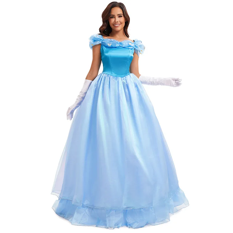 

Blue Halloween Costume Dress Stage Performance Clothes Role-playing Cinderella And Snow White Princess Dresses for Women