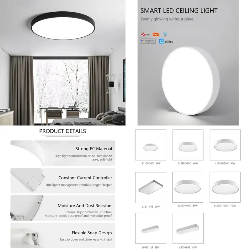Modern Black Surface Mount Ceiling Light Natural LED Embedded Emotional Lighting for Hotel Bedroom Decor