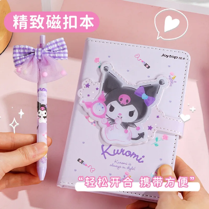 

Sanrio Kuromi Melody Notebook Set Cute Stationery Gift Box for School Girls Exquisite magnetic buckle A6 size