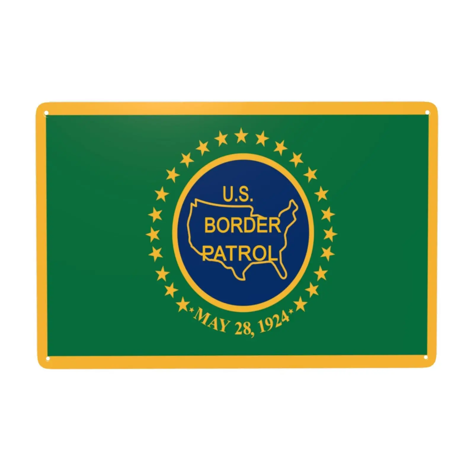 Flag of the United States Border Patrol Tin Signs 8x12 Inch Funny Vintage Metal Sign For Bar Cave Garage Home Wall Decor